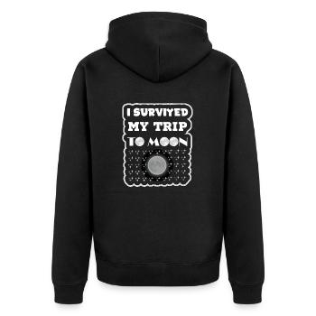 T-shirt I survived my trip to moon 2025 - Veste à capuche bio Premium Unisexe - noir - Dos - Nico (187cm)