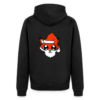 Fuchs Rotfuchs Weihnachtsmann Weihnachten Geschenk - Unisex Premium Bio Zip Hoodie - Schwarz - Hinten - Nico (187cm)