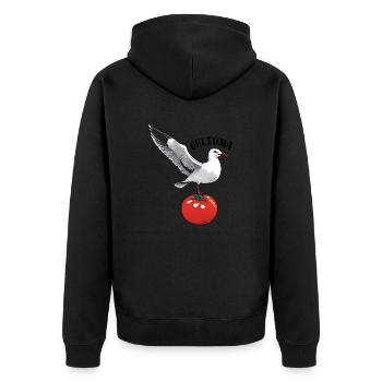 Gultoma - Unisex Premium Organic Zip Hoodie - black - Back - Nico (187cm)