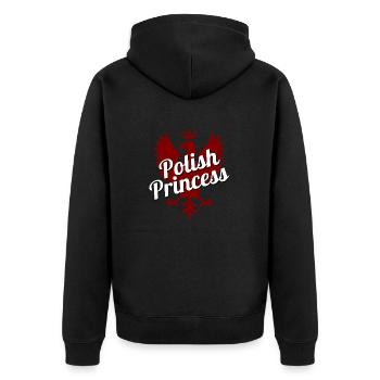 Princesse Polonaise - Polen - Prinzessin Pologne Polska - Veste à capuche bio Premium Unisexe - noir - Dos - Nico (187cm)