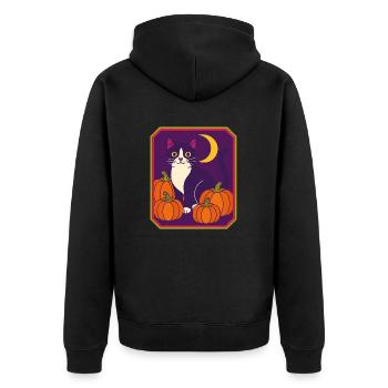 Smoking encadré Cat Moon - Veste à capuche bio Premium Unisexe - noir - Dos - Nico (187cm)