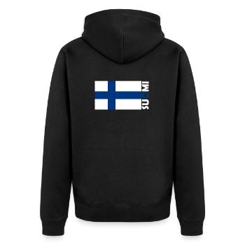 Drapeau Suomi Finlande Finnois Scandinavie - Veste à capuche bio Premium Unisexe - noir - Dos - Nico (187cm)