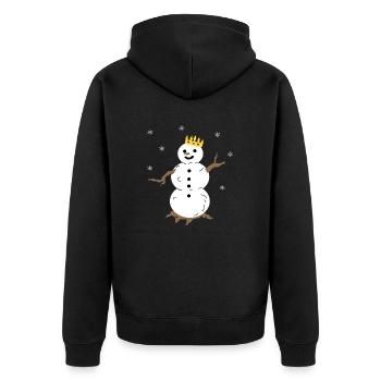 Il neige autour du roi des bonhommes de neige - Veste à capuche bio Premium Unisexe - noir - Dos - Nico (187cm)