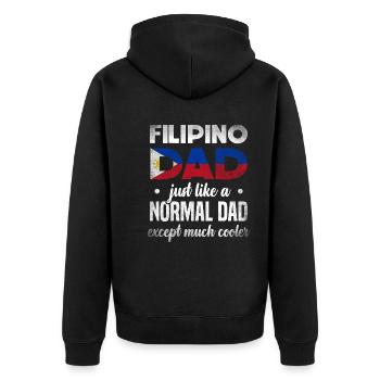 Cool Filipino dad for Filipino - Unisex Premium Organic Zip Hoodie - black - Back - Nico (187cm)