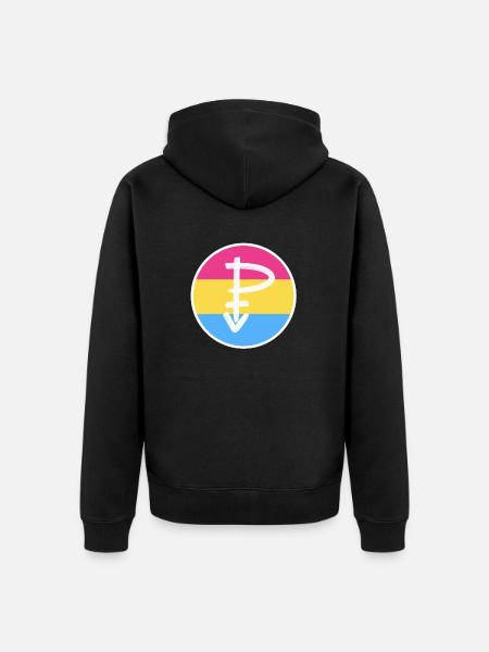 Emblem Pansexual white - Unisex Premium Organic Zip Hoodie - black