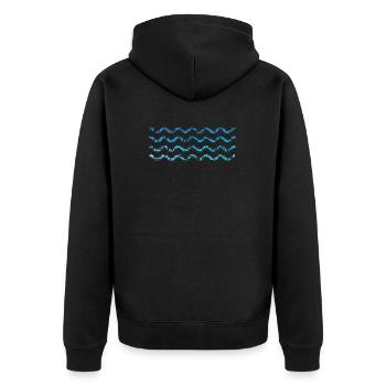 Wellen Kritzelei Farben Welle Segler - Unisex Premium Bio Zip Hoodie - Schwarz - Hinten - Nico (187cm)
