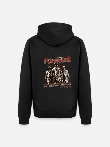 Feuerwehr Spruch - Unisex Premium Bio Zip Hoodie - Schwarz