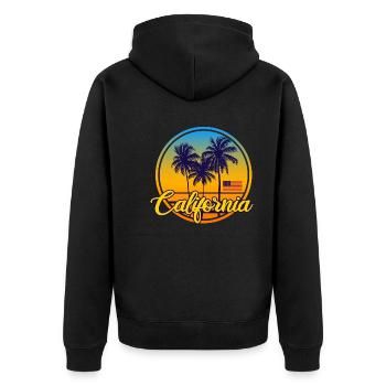 Californie, CA, États-Unis, Amérique - Veste à capuche bio Premium Unisexe - noir - Dos - Nico (187cm)