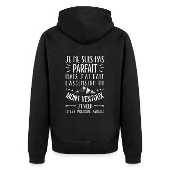 Perfekter Mont Ventoux mit dem Fahrrad Humor Fahrrad - Unisex Premium Bio Zip Hoodie - Schwarz - Hinten - Nico (187cm)