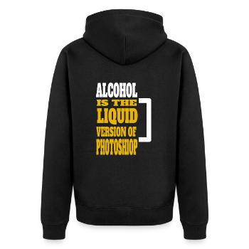 Best Liquid - Unisex Premium Organic Zip Hoodie - black - Back - Nico (187cm)