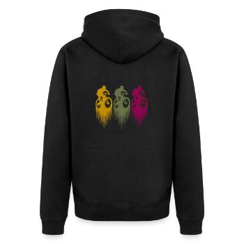Mountainbike MTB Mountain biker bunt - Unisex Premium Bio Zip Hoodie - Schwarz - Hinten - Nico (187cm)