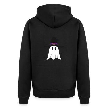Geist - Unisex Premium Bio Zip Hoodie - Schwarz - Hinten - Nico (187cm)