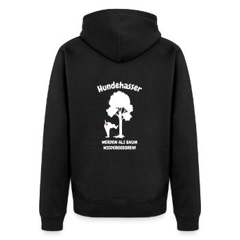chien chien amoureux chiot - Veste à capuche bio Premium Unisexe - noir - Dos - Nico (187cm)