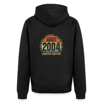 2004 En août enfin 18. - Veste à capuche bio Premium Unisexe - noir - Dos - Nico (187cm)