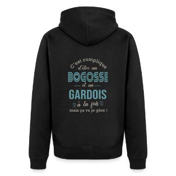 Gardois cadeau gard - Veste à capuche bio Premium Unisexe - noir - Dos - Nico (187cm)