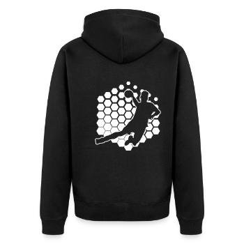 Handball Féminin Hommes Handball Jeux Handball - Veste à capuche bio Premium Unisexe - noir - Dos - Nico (187cm)
