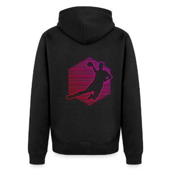 Handball Hommes Jeux de handball Femmes Joueuses de handball - Veste à capuche bio Premium Unisexe - noir - Dos - Nico (187cm)