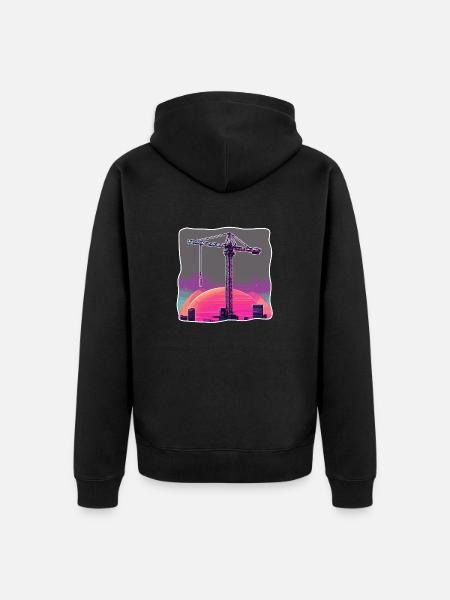 Kran / Baustelle / Seilwinde / Kransystem - Unisex Premium Bio Zip Hoodie - Schwarz