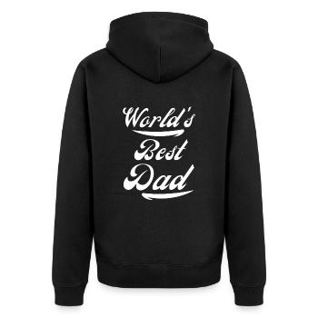 World's Best Dad World Best Dad - Unisex Premium Organic Zip Hoodie - black - Back - Nico (187cm)