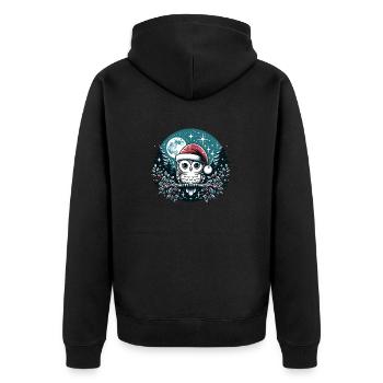 Petit hibou de Noël avec chapeau de Père Noël - Veste à capuche bio Premium Unisexe - noir - Dos - Nico (187cm)