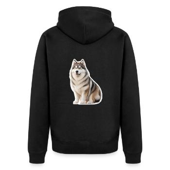 Malamut - Unisex Premium Bio Zip Hoodie - Schwarz - Hinten - Nico (187cm)