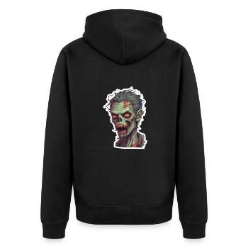 Zombie - Unisex Premium Organic Zip Hoodie - black - Back - Nico (187cm)