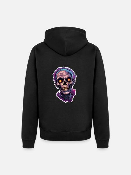 Skull Zombie Halloween - Unisex Premium Organic Zip Hoodie - black