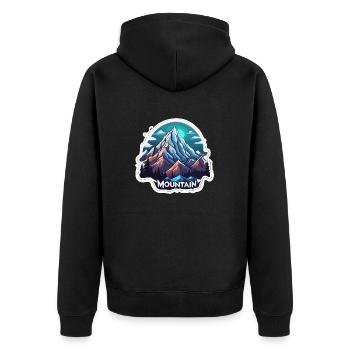 Montagne / Alpes / Sommet / Nature / Forêt / Rocher - Veste à capuche bio Premium Unisexe - noir - Dos - Nico (187cm)