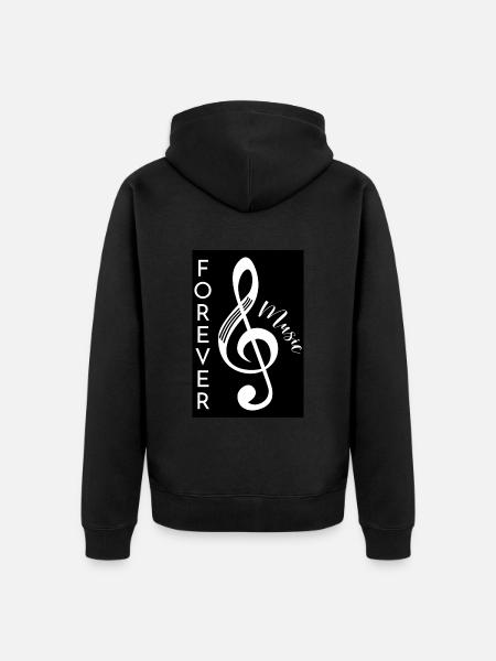 Forever Music Poster - Unisex Premium Organic Zip Hoodie - black