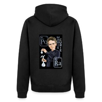 Marie Curie - Unisex Premium Organic Zip Hoodie - black - Back - Nico (187cm)