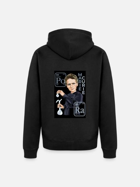 Marie Curie - Unisex Premium Organic Zip Hoodie - black