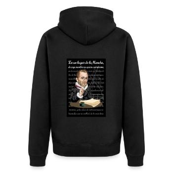 Cervantes - Veste à capuche bio Premium Unisexe - noir - Dos - Nico (187cm)