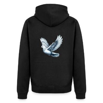 Colombe de la Paix Oiseau Symbole de la Paix - Veste à capuche bio Premium Unisexe - noir - Dos - Nico (187cm)