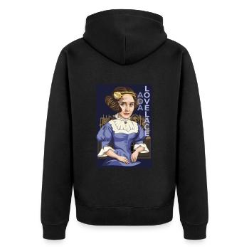 Ada Lovelace - Unisex Premium Organic Zip Hoodie - black - Back - Nico (187cm)
