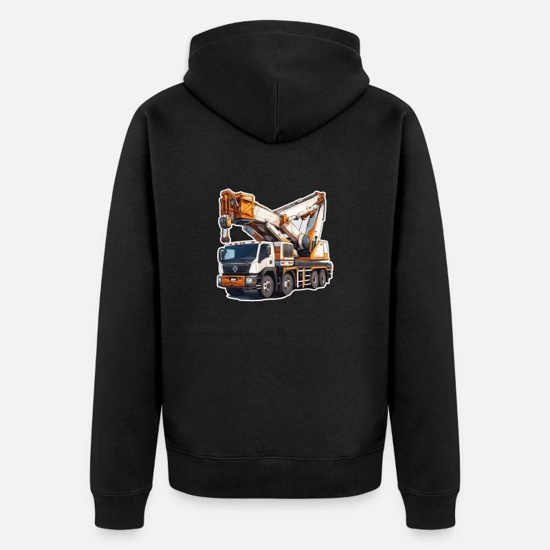 Kran / Baustelle / Seilwinde / Kransystem - Unisex Premium Bio Zip Hoodie - Schwarz