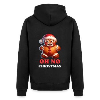 Lebkuchen Christmas Xmas Weihnachten - Unisex Premium Bio Zip Hoodie - Schwarz - Hinten - Nico (187cm)