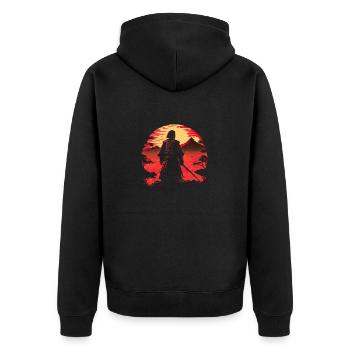 Guerrier samouraï - Veste à capuche bio Premium Unisexe - noir - Dos - Nico (187cm)