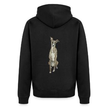 Greyhound Greyhound Dog Love Dog Sport Doglove - Unisex Premium Organic Zip Hoodie - black - Back - Nico (187cm)