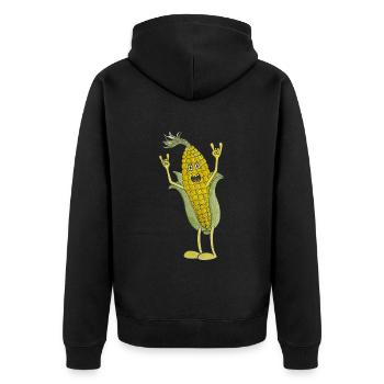 Matal Rock Maïs en épi producteur de maïs J’adore le maïs - Veste à capuche bio Premium Unisexe - noir - Dos - Nico (187cm)