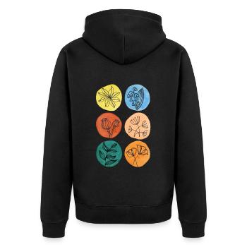 colorful flowers mother's day gift florist flora - Unisex Premium Organic Zip Hoodie - black - Back - Nico (187cm)
