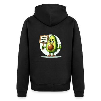 Avocat drôle et drôle avec Avo-Nice Day - Veste à capuche bio Premium Unisexe - noir - Dos - Nico (187cm)