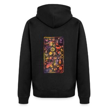 Hygge automne amour automne temps hyggelig cozzy orignal - Veste à capuche bio Premium Unisexe - noir - Dos - Nico (187cm)