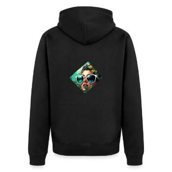 Rockabilly / Pin-up Girl / Girl Power / Années 50 - Veste à capuche bio Premium Unisexe - noir - Dos - Nico (187cm)