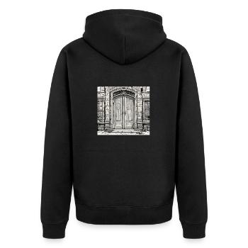 Porte / Entrée / Serrure / Portail / Porte d’entrée / Design - Veste à capuche bio Premium Unisexe - noir - Dos - Nico (187cm)