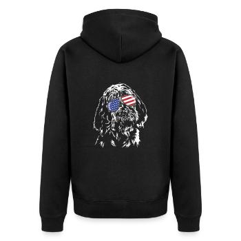 Spinone Italiano America Flag Dogs Wilsigns - Unisex Premium Organic Zip Hoodie - black - Back - Nico (187cm)
