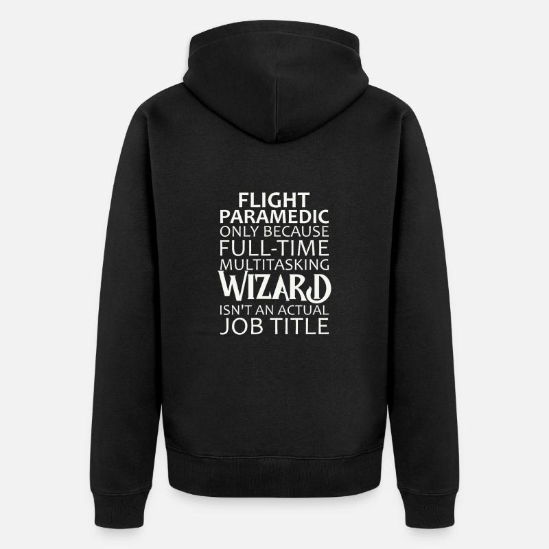 Flight Paramedic Wizard Luftrettung - Unisex Premium Bio Zip Hoodie - Schwarz