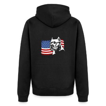 Dogo Argentino Amérique Flag Chiens Chien Wilsigns - Veste à capuche bio Premium Unisexe - noir - Dos - Nico (187cm)