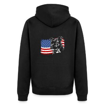 Staffordshire Bull Terrier America Flag Dogs - Veste à capuche bio Premium Unisexe - noir - Dos - Nico (187cm)