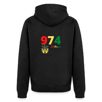 974 LA Réunion - Veste à capuche bio Premium Unisexe - noir - Dos - Nico (187cm)