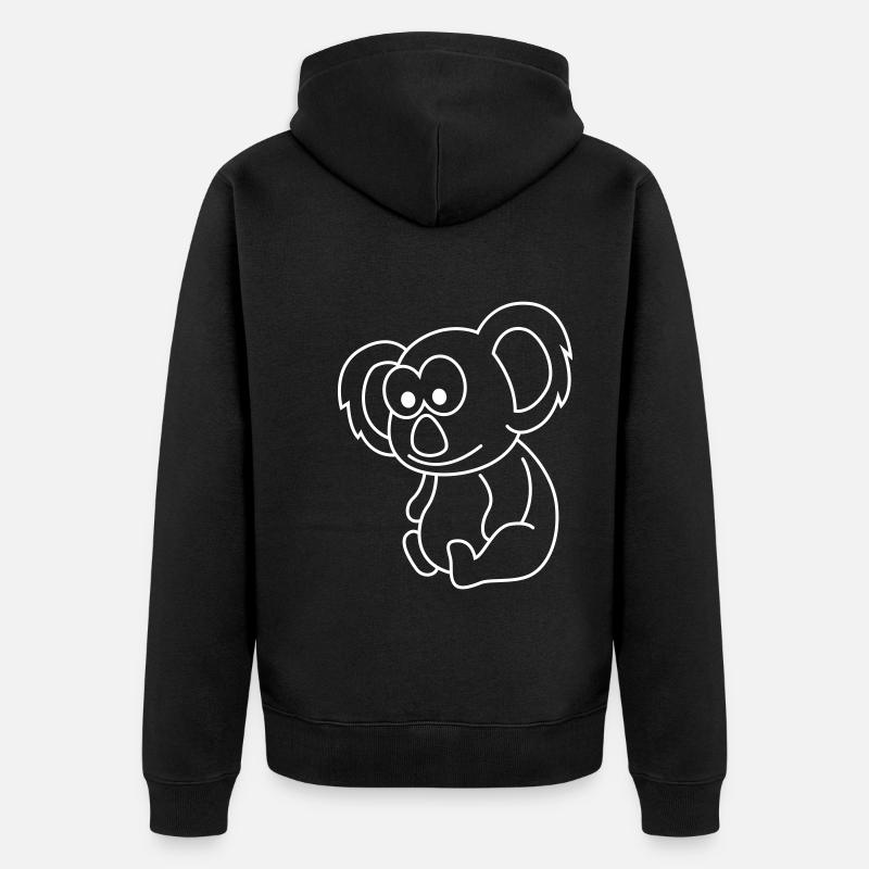 Koala Comic Animal - Veste à capuche bio Premium Unisexe - noir